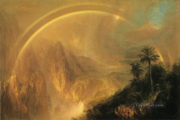 風景 Painting - 熱帯地方の梅雨の風景 ハドソン川 フレデリック・エドウィン教会 山